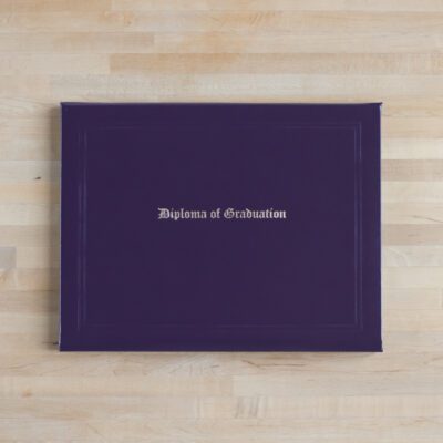 Clearance -  Dark Purple Diploma of Graduation Cover (Silver Foil)