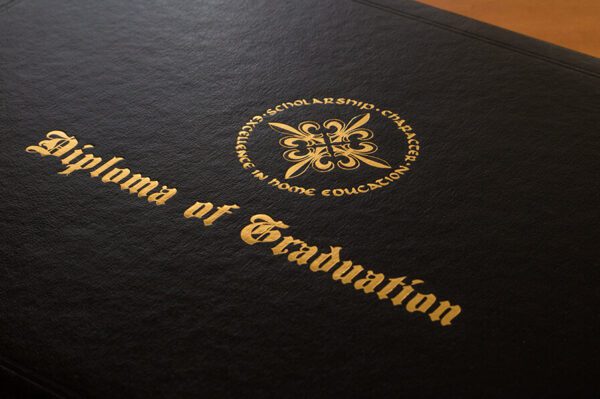 beautiful diploma cover with fine foil stamped design