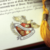closeup of engraved diploma seal