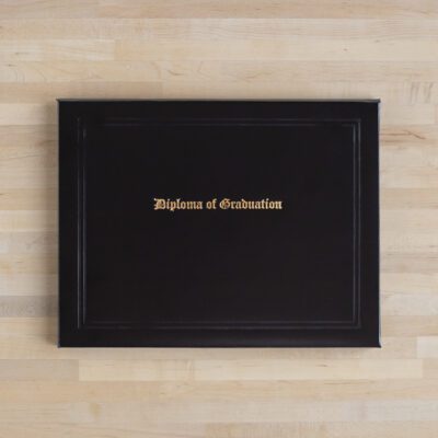 Diploma Cover stamped with "Diploma of Gradation" in gold foil