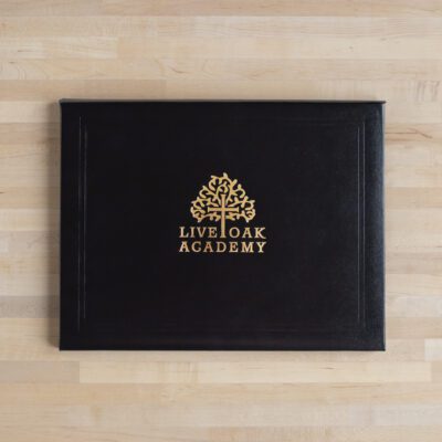 Diploma Cover foil stamped with custom logo
