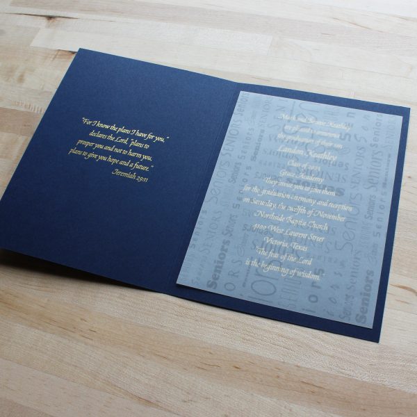 Vellum Insert Inside Graduation Announcement