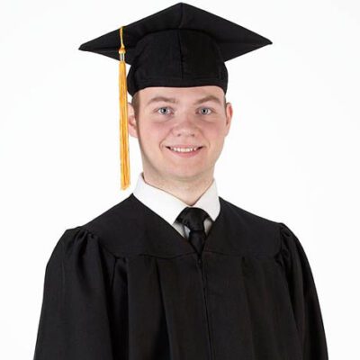 The Graduation Cap and Gown is available in Matte and Shiny fabric. Choose from Black, Navy, Royal, Maroon, Green, Red, Purple, and White.