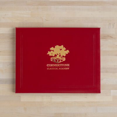 Diploma Cover foil stamped with custom logo