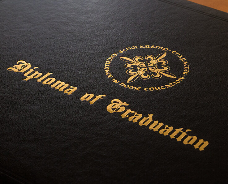 diploma of graduation design foil-stamped onto diploma cover
