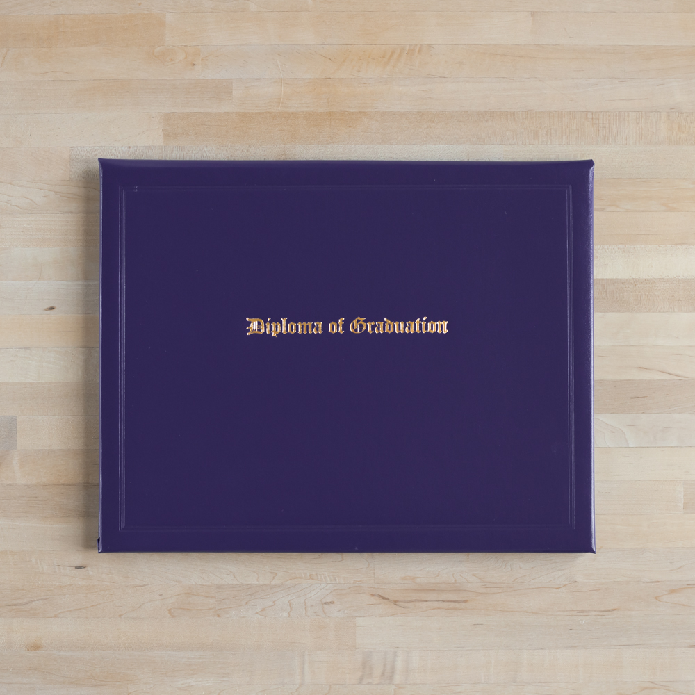 Clearance - Bright Purple Diploma of Graduation Cover (Gold Foil)